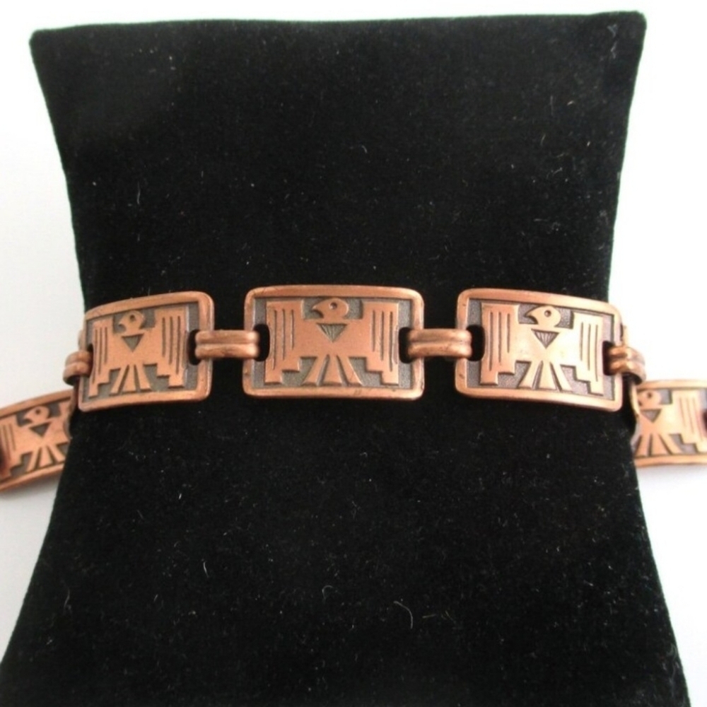 1960s 1970s thunderbird copper link bracelet phoenix southwest